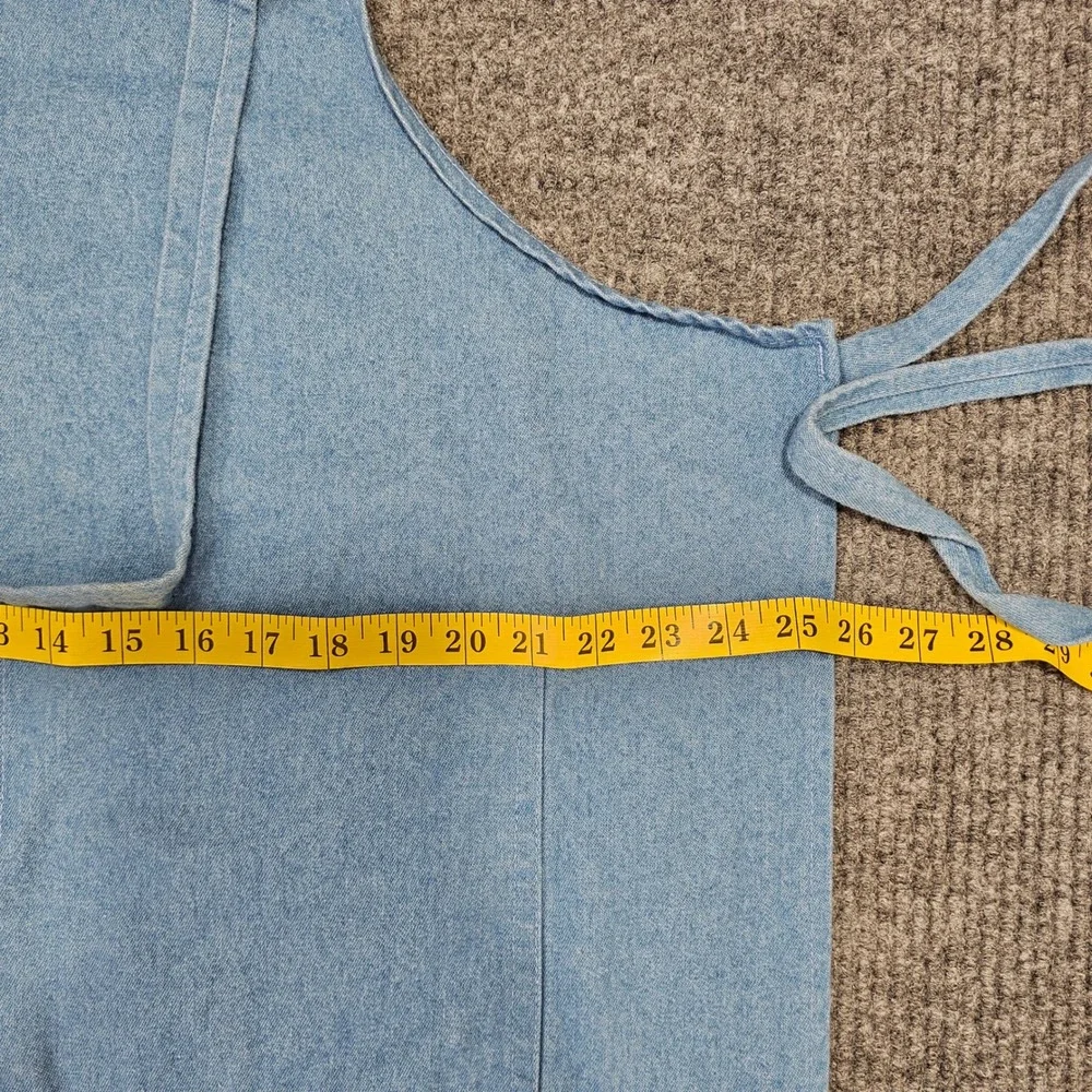 Denim Apron Blue Bib Style Utility Two Front Pockets